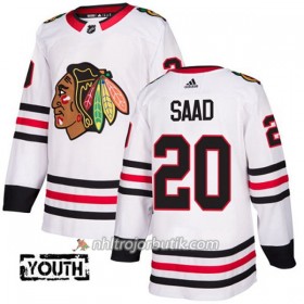 Barn Ishockey Chicago Blackhawks Tröja Brandon Saad 20 Adidas 2017-2018 Vit Authentic